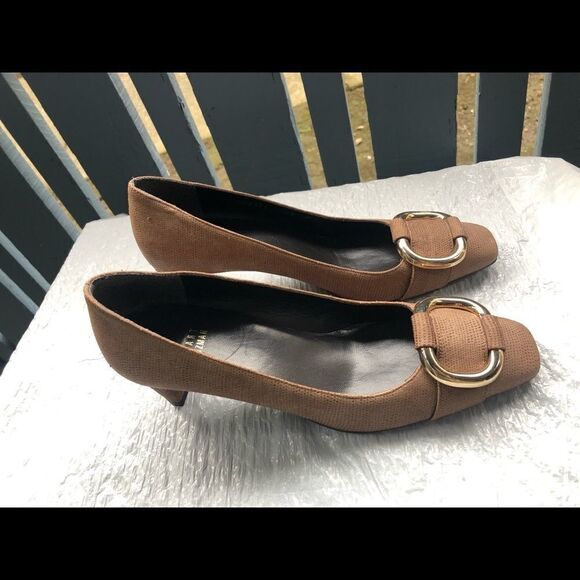 Stuart Weitzman Women’s Brown/ Tan Heels Sz 8 US - Picture 5 of 8